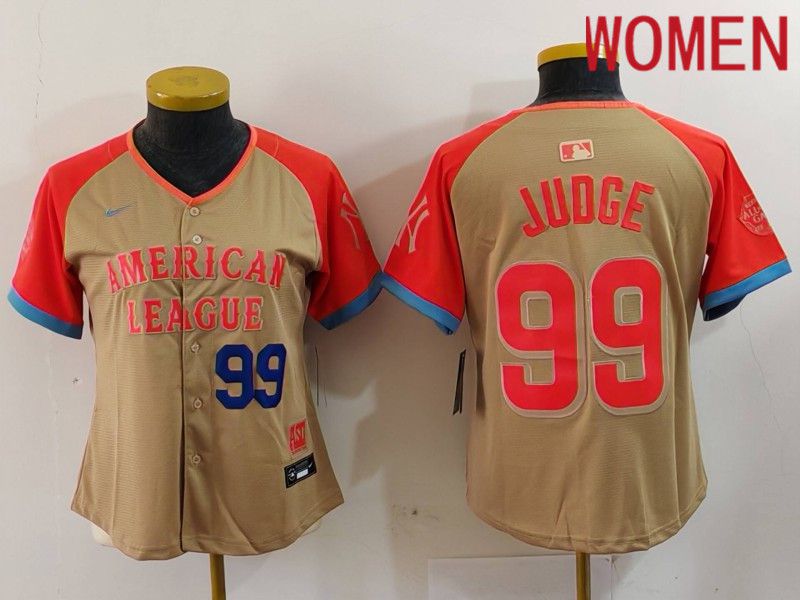 Women New York Yankees #99 Judge Orange All star 2024 Nike MLB Jersey style 2